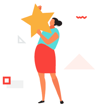 Woman holding a star